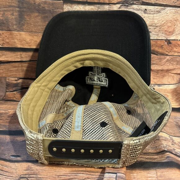 Texas Tech Red Raiders Black Hat Zephyr Tan Mesh Adjustable SnapBack Cap - Picture 6 of 8